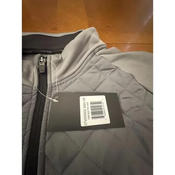 TGW Men's Quilted Sleeveless Vest Jacket Gray Size XXL - Picture 5 of 6